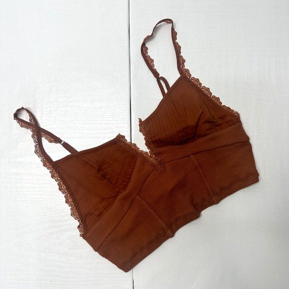 Free People Tops - Free People Intimately Bralet Top Size XS Rust Brown Strappy Cami Cropped Bodice